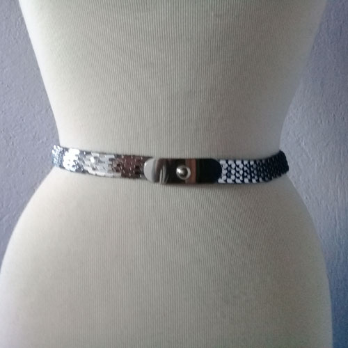 80s Silver Stretch Snake Belt