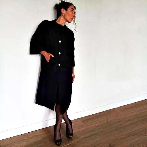 black evening coat