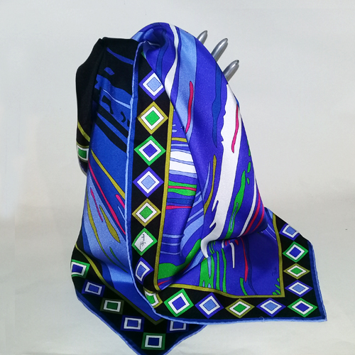 Pucci, Pucci scarf, black white and purple scarf, long silk scarf